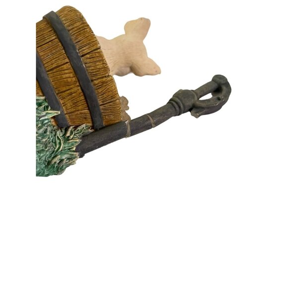 Hamilton Collection Farm Livin Collection Squeaky Pig Blue Bird Bath Figurine - Picture 7 of 13